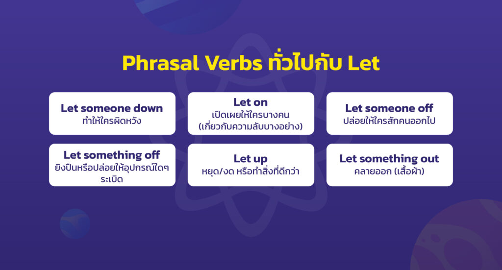 Phrasal Verbs ทั่วไปกับ Let