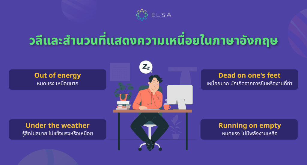 วลีและสำนวนที่แสดงความเหนื่อยภาษาอังกฤษ