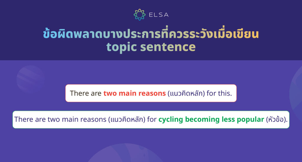 ข้อผิดพลาด topic sentence