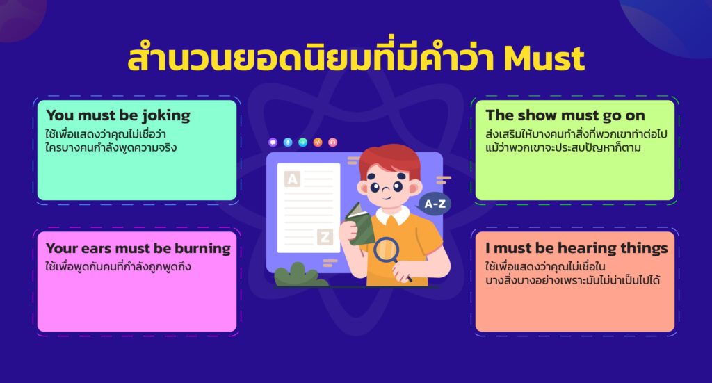 Idioms ที่มีคำว่า Must