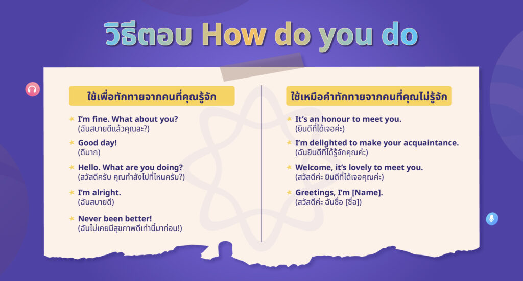 How do you do ตอบอะไร