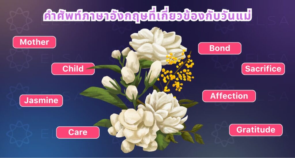 คำศัพท์ภาษาอังกฤษที่เกี่ยวข้องกับวันแม่