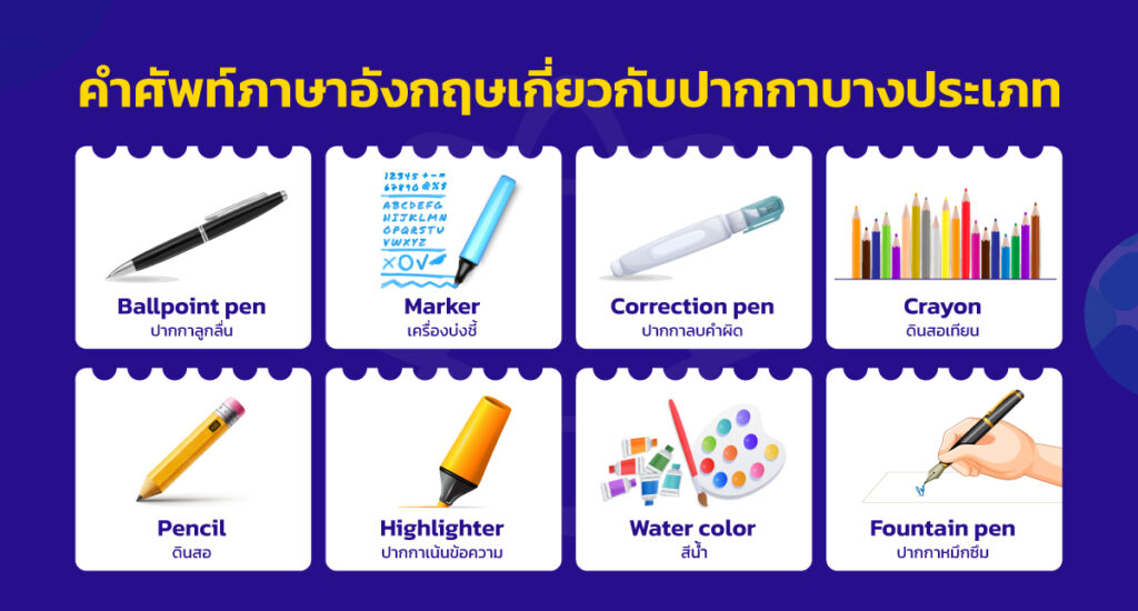 อุปกรณ์การเรียน ภาษาอังกฤษ