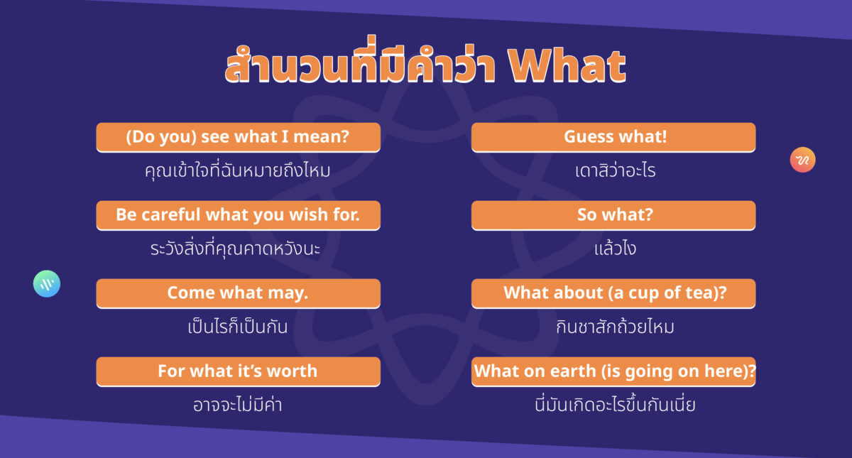 What แปลว่า อะไร? วิธีใช้และการใช้ What ในประโยคคําถาม