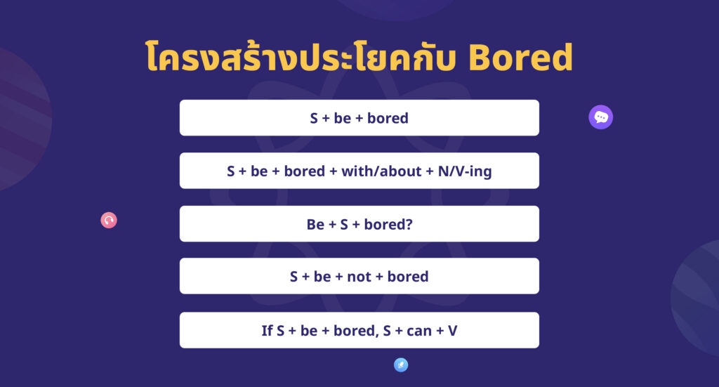 เบื่อ ภาษาอังกฤษ โครงสร้างประโยค