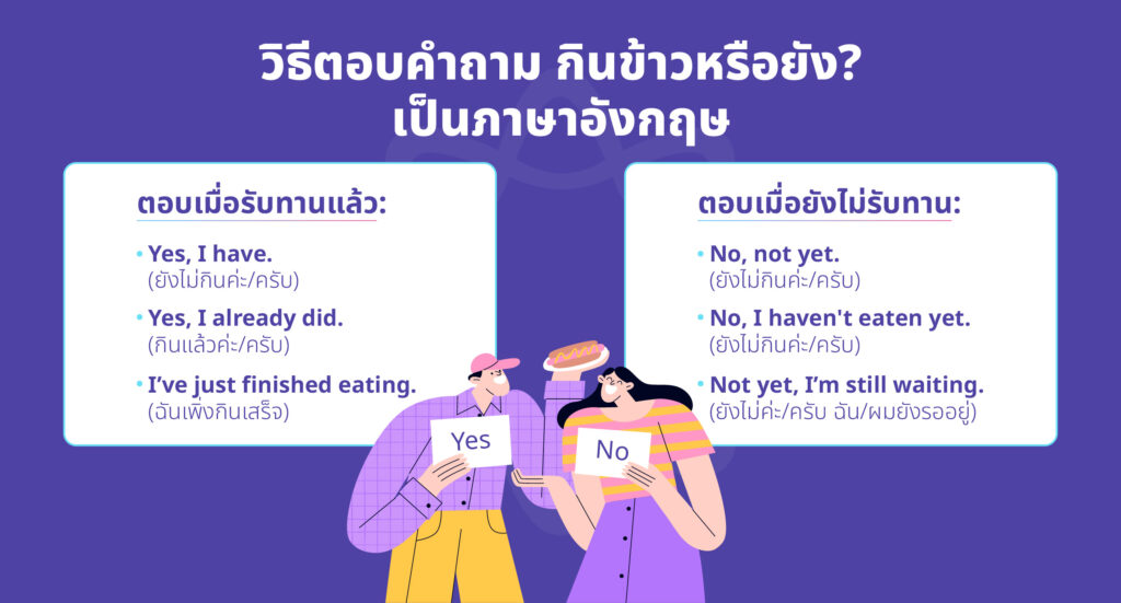 วิธีตอบคำถาม กินข้าวหรือยัง? เป็นภาษาอังกฤษ