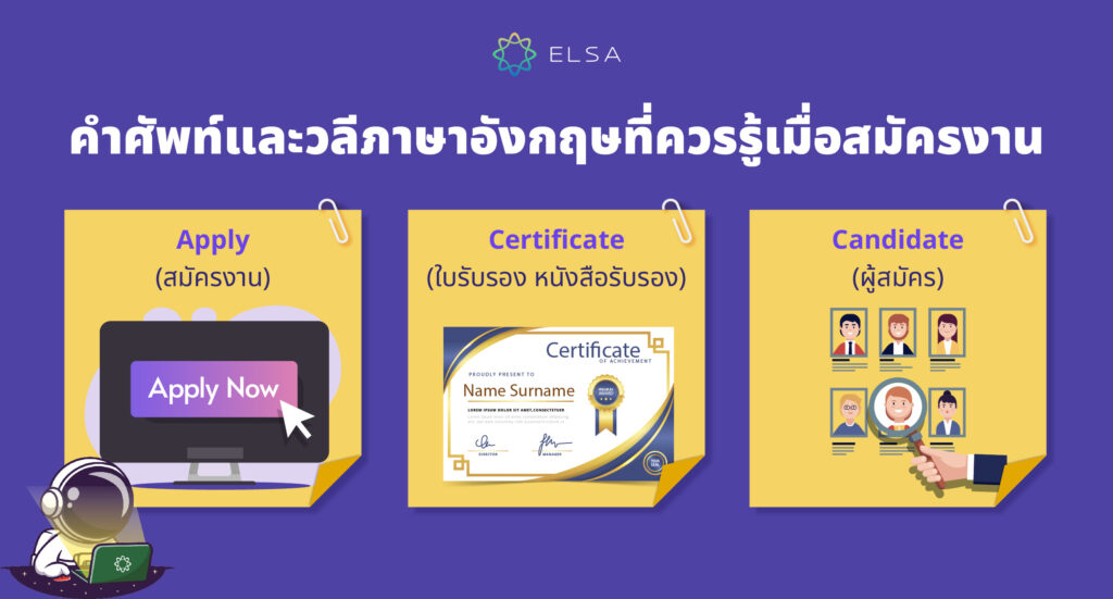 คำศัพท์และวลีภาษาอังกฤษที่ควรรู้เมื่อสมัครงาน