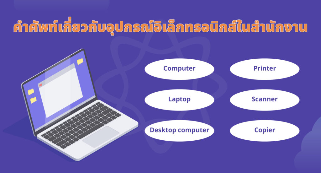 คำศัพท์เกี่ยวกับอุปกรณ์อิเล็กทรอนิกส์ในสำนักงาน