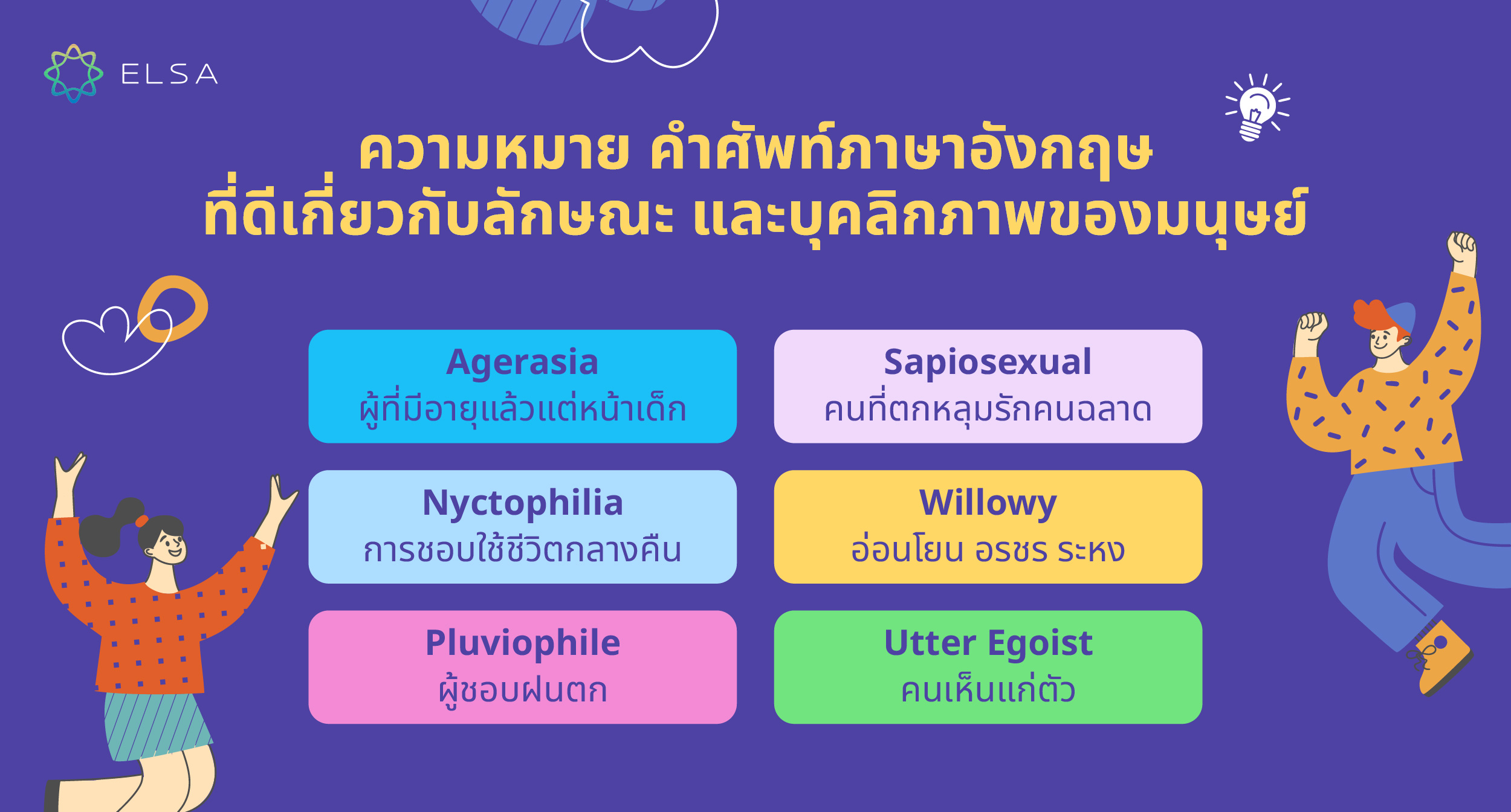 คําศัพท์ภาษาอังกฤษ ความหมายที่ดีเกี่ยวกับลักษณะ และบุคลิกภาพของมนุษย์