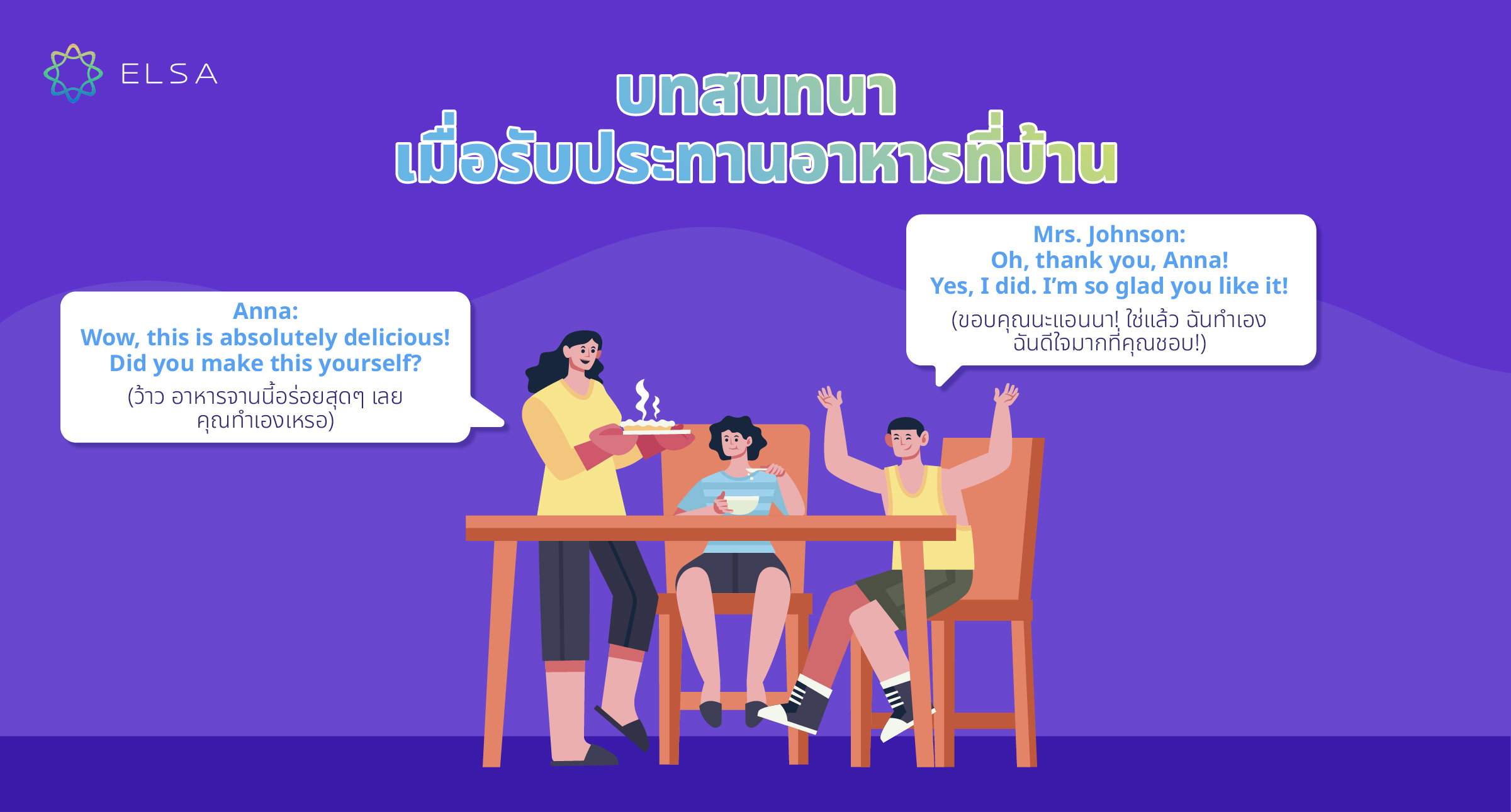 บทสนทนาเมื่อรับประทานอาหารที่บ้าน