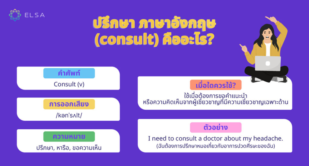 ปรึกษา ภาษาอังกฤษ (Consult) คืออะไร? 