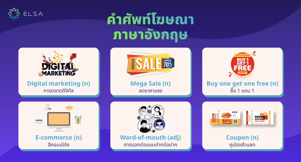 คําศัพท์โฆษณา ภาษาอังกฤษ
