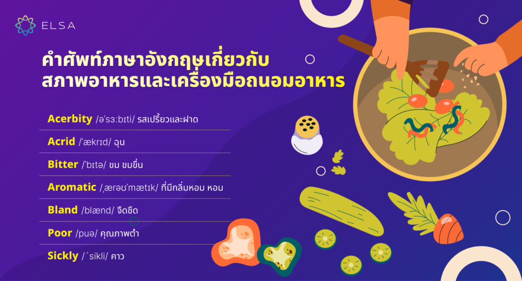 คำศัพท์ภาษาอังกฤษเกี่ยวกับสภาพอาหาร คำศัพท์ภาษาอังกฤษเกี่ยวกับสภาพอาหาร