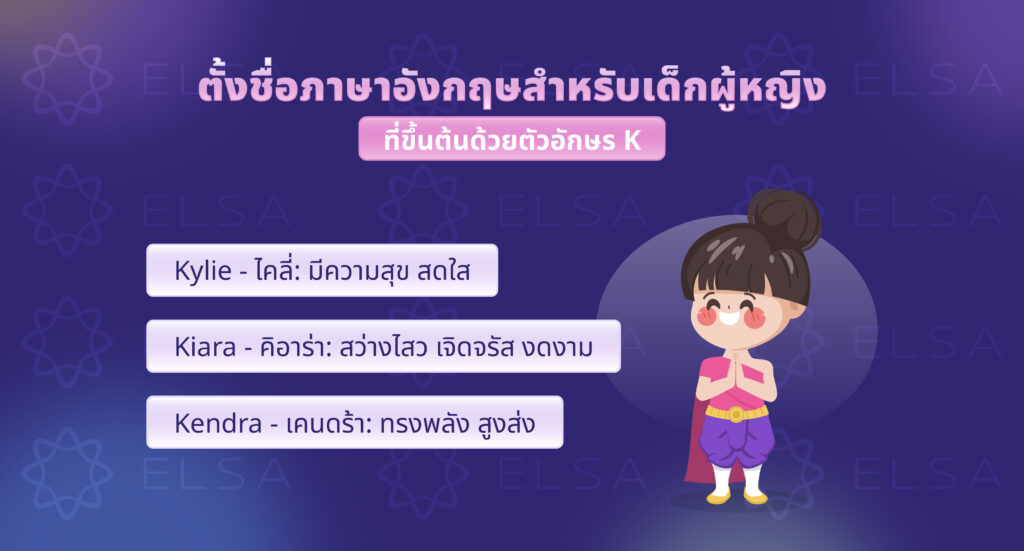 ชื่อภาษาอังกฤษผู้หญิงที่ขึ้นต้นด้วยตัวอักษร K
