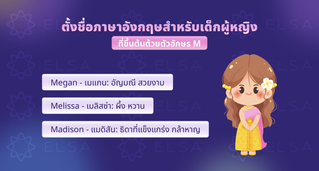 ชื่อภาษาอังกฤษผู้หญิงที่ขึ้นต้นด้วยตัวอักษร M ชื่อภาษาอังกฤษผู้หญิงที่ขึ้นต้นด้วยตัวอักษร M