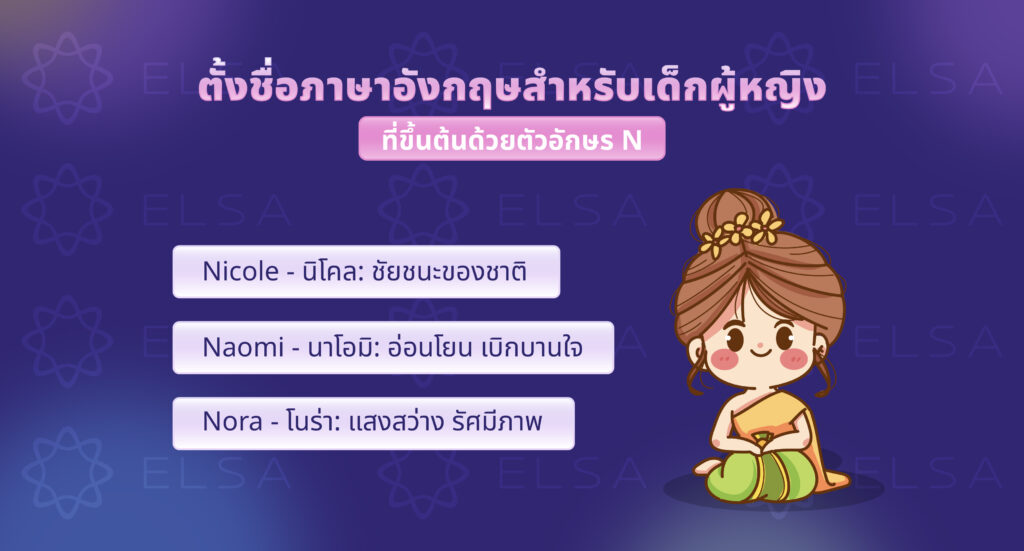 ชื่อภาษาอังกฤษผู้หญิงที่ขึ้นต้นด้วยตัวอักษร N ชื่อภาษาอังกฤษผู้หญิงที่ขึ้นต้นด้วยตัวอักษร N
