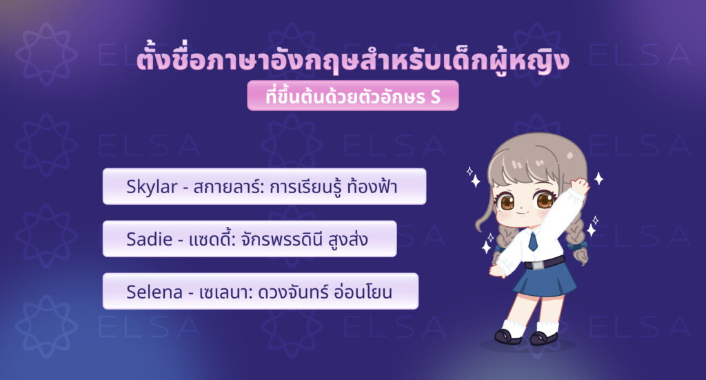 ชื่อภาษาอังกฤษผู้หญิงที่ขึ้นต้นด้วยตัวอักษร S
