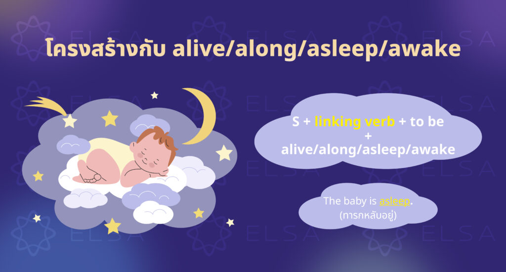 โครงสร้างกับ alive/along/asleep/awake โครงสร้างกับ alive/along/asleep/awake