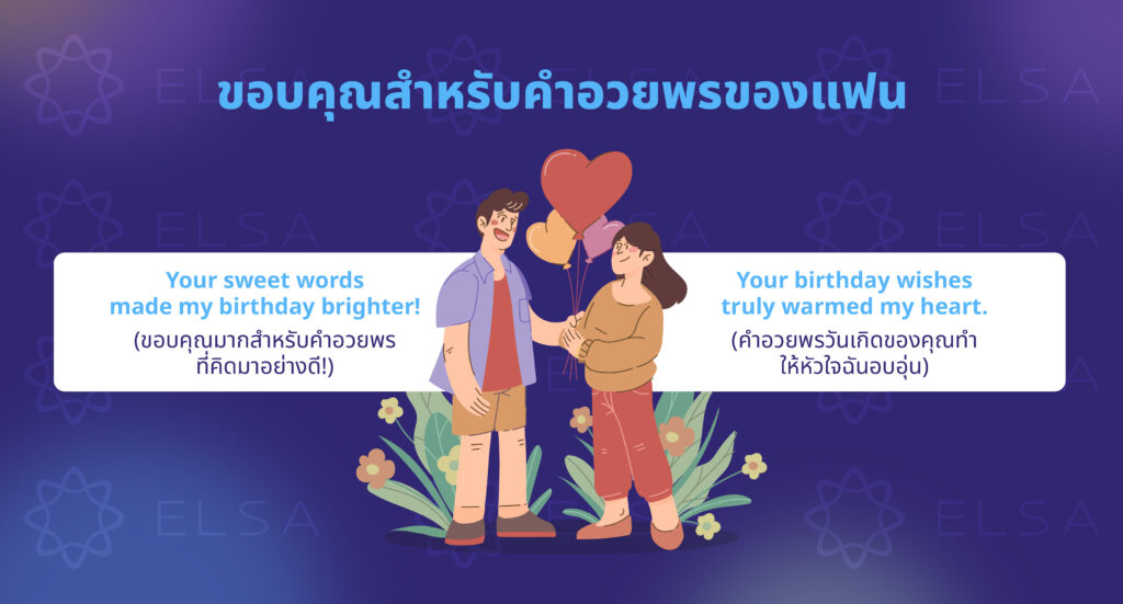 ขอบคุณของขวัญวันเกิด ภาษาอังกฤษให้แฟน ขอบคุณของขวัญวันเกิด ภาษาอังกฤษให้แฟน