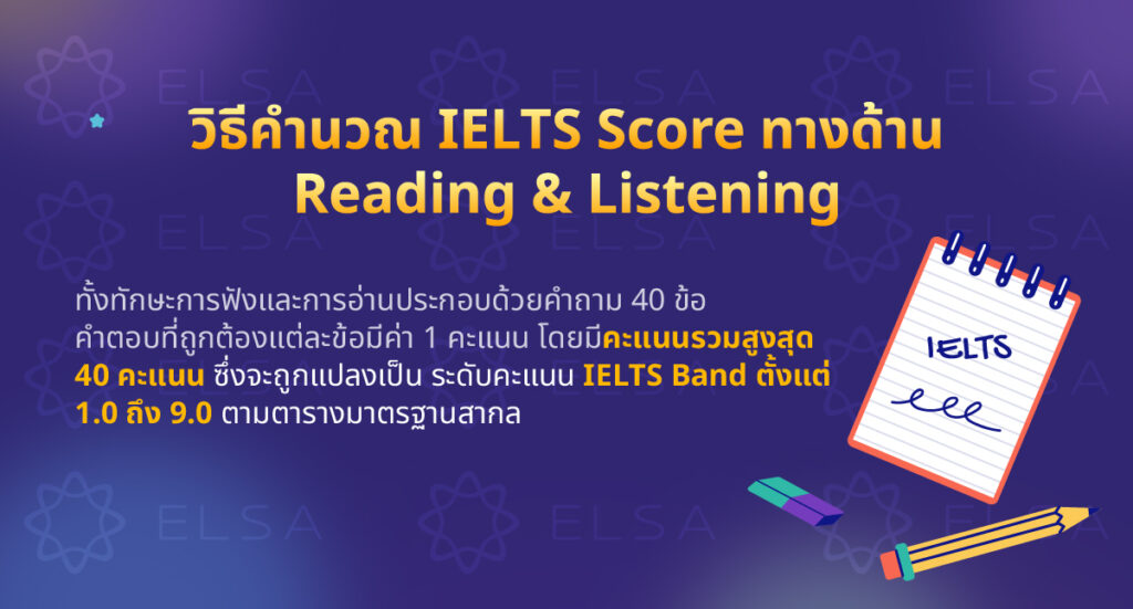 วิธีคำนวณ IELTS Score BAND ทางด้าน Reading & Listening วิธีคำนวณ IELTS Score BAND ทางด้าน Reading & Listening