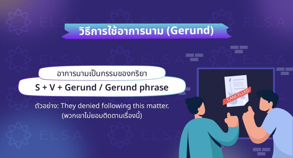 อาการนาม เป็นกรรมของกริยา