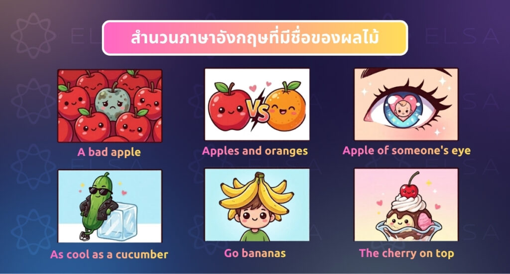 สำนวนภาษาอังกฤษที่มีชื่อของผลไม้