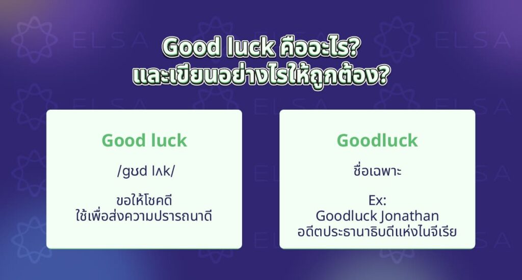 Good luck คืออะไร? และเขียนอย่างไรให้ถูกต้อง?