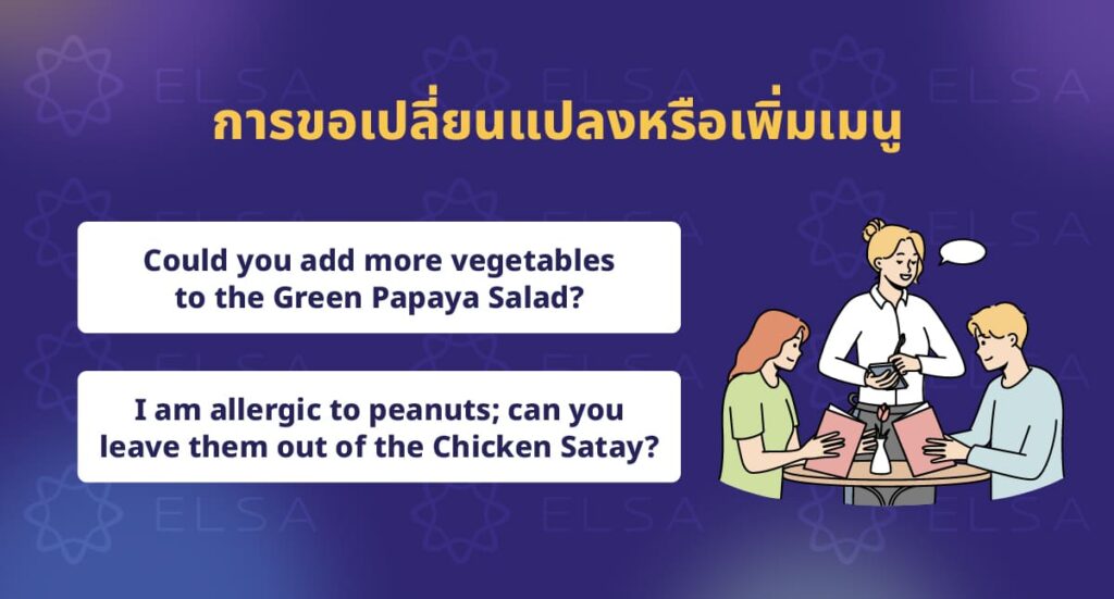 การขอเปลี่ยนแปลงหรือเพิ่มเมนู