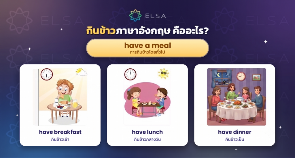 การกินข้าวคือ have a meal ไม่ใช่ eat rice อย่างที่หลายคนเข้าใจผิด