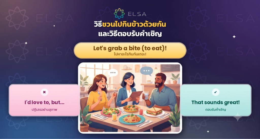 ประโยคเชิญไปกินข้าวภาษาอังกฤษ