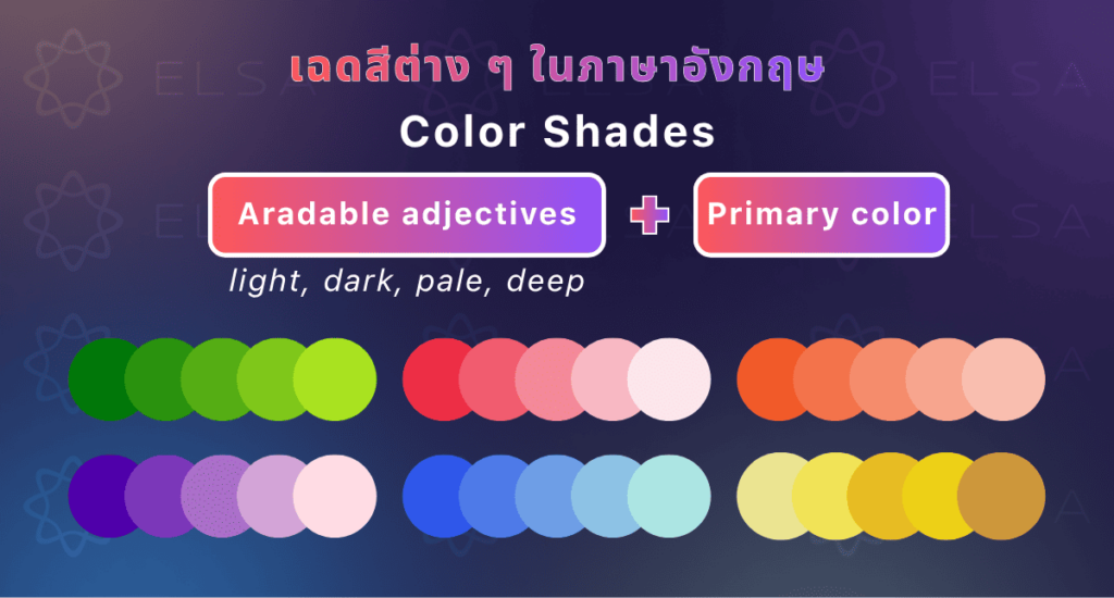 สีพื้นฐานภาษาอังกฤษ