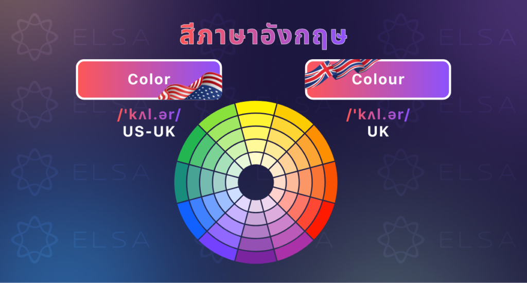 สี ในภาษาอังกฤษใช้ได้ทั้ง color และ colour สีภาษาอังกฤษ