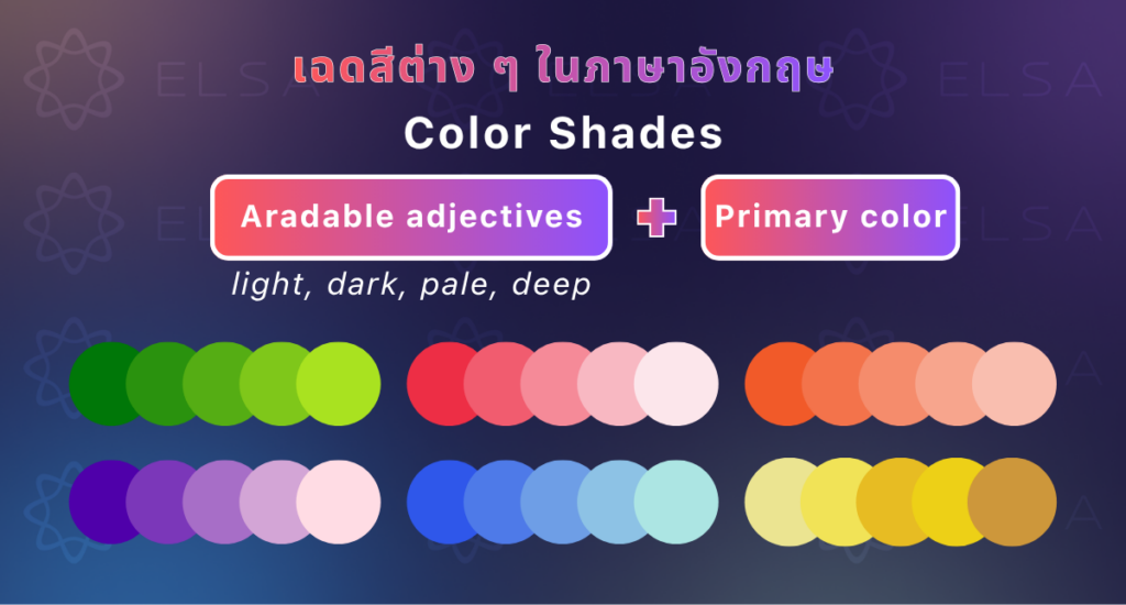 สีพื้นฐานภาษาอังกฤษ สีภาษาอังกฤษ