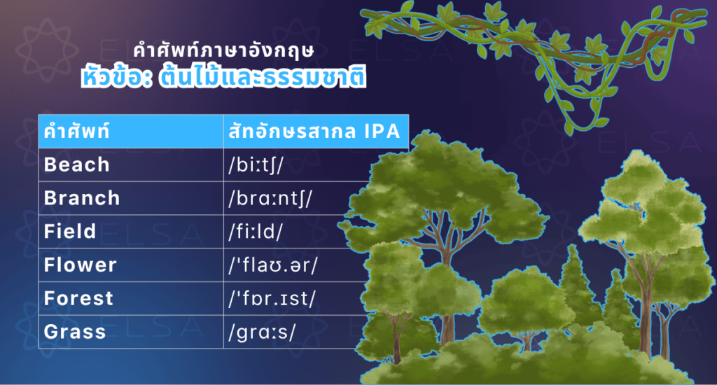 หัวข้อ ต้นไม้และธรรมชาติ