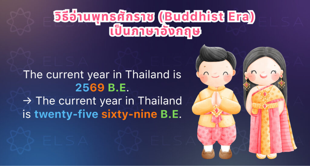วิธีอ่านพุทธศักราช (Buddhist Era) เป็นภาษาอังกฤษ