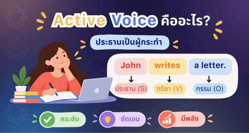 Active voice คืออะไร? ประโยชน์เมื่อใช้ active voice Active voice คืออะไร? ประโยชน์เมื่อใช้ active voice