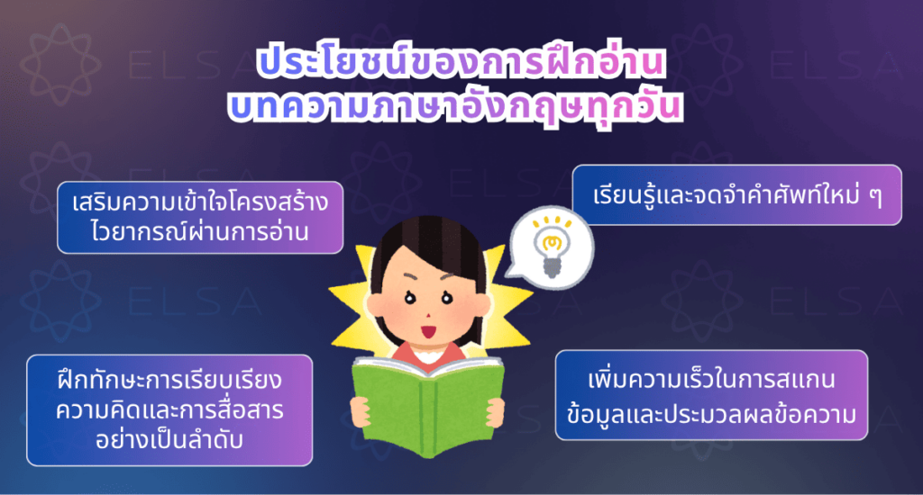 ประโยชน์ของการฝึกอ่านบทความภาษาอังกฤษ