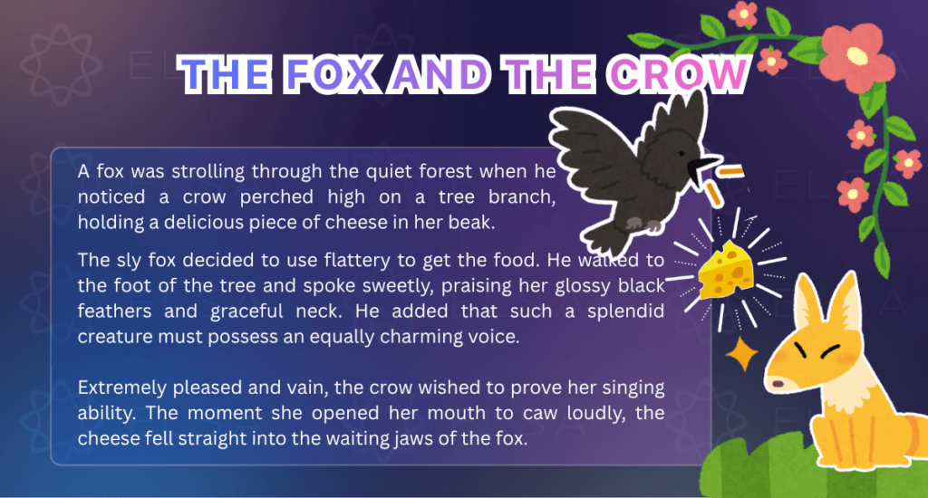 นิทานภาษาอังกฤษเรื่อง The Fox and the Crow ระดับ B1