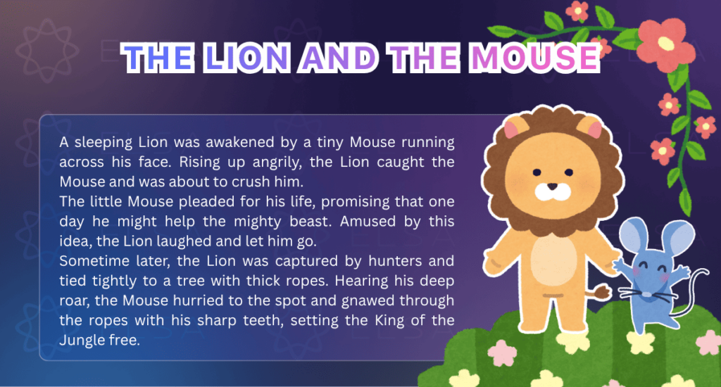 นิทานภาษาอังกฤษเรื่อง The Lion and the Mouse