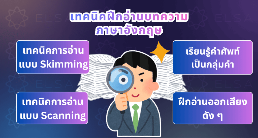 วิธีการและเทคนิคฝึกอ่านบทความภาษาอังกฤษอย่างมีประสิทธิภาพ