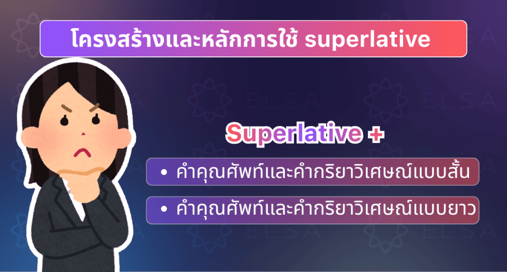 โครงสร้างของ superlative สำหรับคำคุณศัพท์และคำกริยาวิเศษณ์แบบรูปสั้นและรูปยาว โครงสร้างของ superlative สำหรับคำคุณศัพท์และคำกริยาวิเศษณ์แบบรูปสั้นและรูปยาว